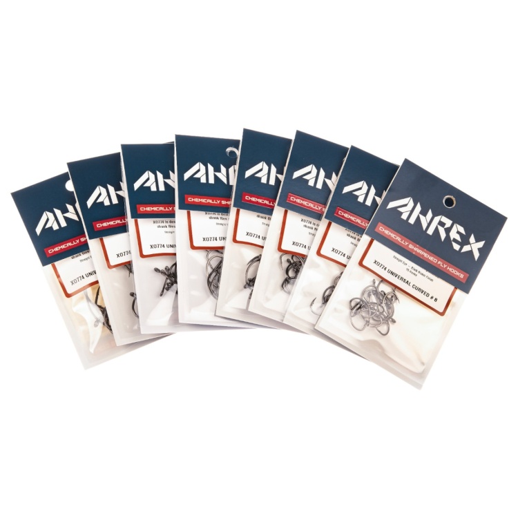 Ahrex Xo774 Universal Curved #2/0 Fly Tying Hooks Black Nickel Hook For Baitfish, Scuds, And Game Changers